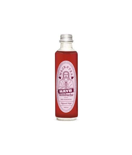 Packshot kombucha Majestea x HAYB - Cascara/Hibiskus