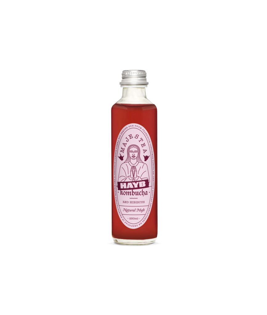 Packshot kombucha Majestea x HAYB - Cascara/Hibiskus Packshot kombucha Majestea x HAYB - Cascara/Hibiskus
